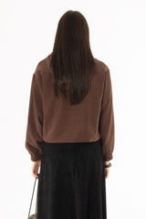 Brown Soft Feel Bubble Zip Up