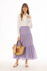 Lavender Layered Chiffon Skirt