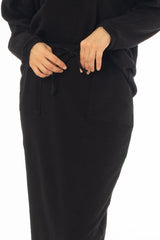 Black Drawstring Skirt Legging