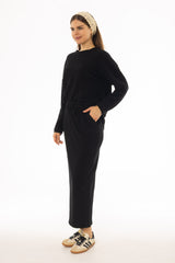 Black Drawstring Skirt Legging