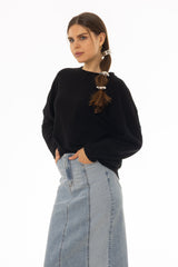 Black Oversized Swing Top