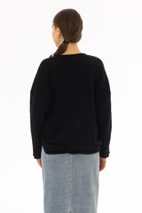 Black Oversized Swing Top