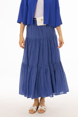 Cobalt Blue Layered Chiffon Skirt