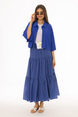 Cobalt Blue Layered Chiffon Skirt