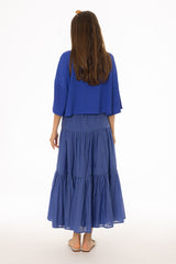 Cobalt Blue Layered Chiffon Skirt