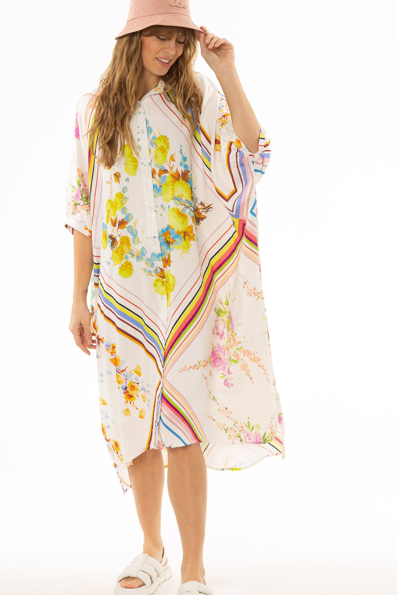 maxi dress with oversized shirt Multicolor Oversized Shirt Dress – BLANK