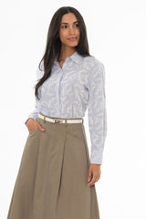 Blue Embroidered Paisley Blouse