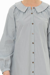 Light Blue Peter Pan Collar Shirt Dress