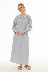 Light Blue Peter Pan Collar Shirt Dress