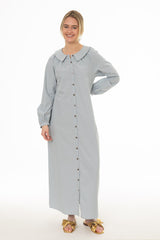 Light Blue Peter Pan Collar Shirt Dress