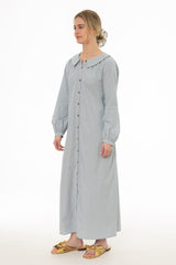 Light Blue Peter Pan Collar Shirt Dress