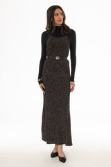 Black And Brown Dot Printed Slip Jumper