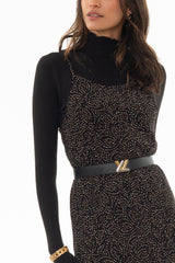 Black And Brown Dot Printed Slip Jumper