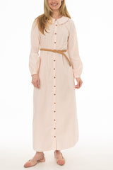 Light Pink Peter Pan Collar Shirt Dress