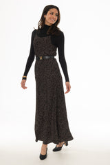Black And Brown Dot Printed Slip Jumper