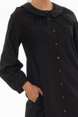 Black Peter Pan Collar Shirt Dress