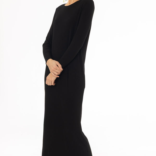 Black Basic Pocket Maxi Dress – BLANK