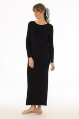 Black Basic Pocket Maxi Dress