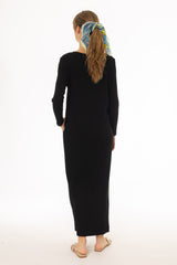 Black Basic Pocket Maxi Dress