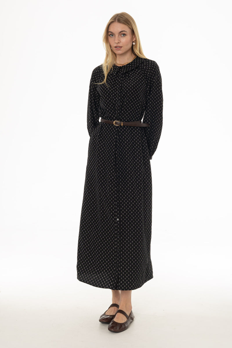 Purple Floral Peter Pan Collar Maxi Dress – BLANK