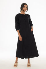 Black Embroidered Maxi Dress