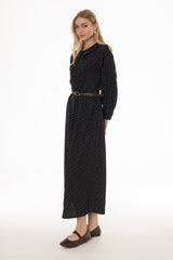 Purple Floral Peter Pan Collar Maxi Dress