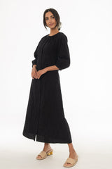 Black Embroidered Maxi Dress