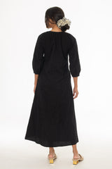 Black Embroidered Maxi Dress