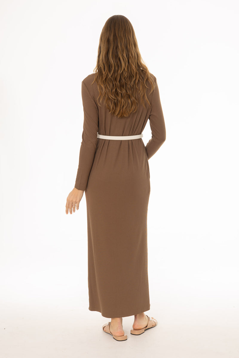 Brown Basic Pocket Maxi Dress – BLANK