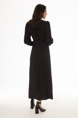 Black Micro Floral Printed Dress