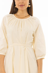 Yellow Side Tie Cotton Maxi Dress