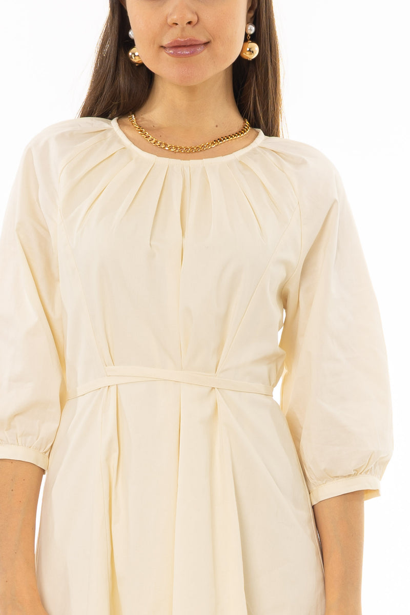 Yellow Side Tie Cotton Maxi Dress  BLANK