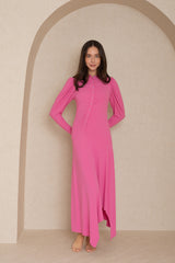 Hot Pink Side Button Maxi
