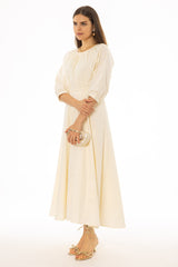 Yellow Side Tie Cotton Maxi Dress