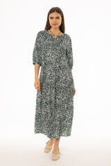 Green Printed Maxi Dress
