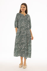 Green Printed Maxi Dress