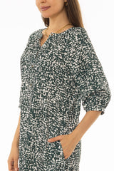 Green Printed Maxi Dress