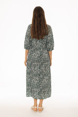 Green Printed Maxi Dress