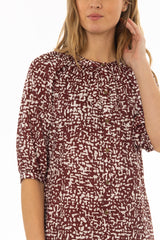 Burgundy Printed Maxi Dress