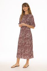 Burgundy Printed Maxi Dress