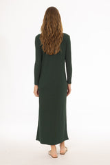 Green Combo Blouse Maxi Dress