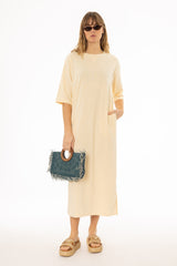 Pale Yellow Terry Maxi Dress