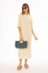 Pale Yellow Terry Maxi Dress