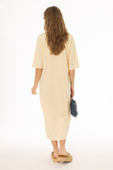 Pale Yellow Terry Maxi Dress