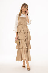 Champagne Layered Ruffle Jumper