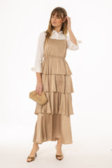 Champagne Layered Ruffle Jumper