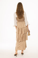 Champagne Layered Ruffle Jumper