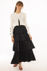 Black Layered Ruffle Jumper