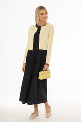 Black Mixed Fabric Jumper