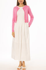 White Mixed Fabric Jumper